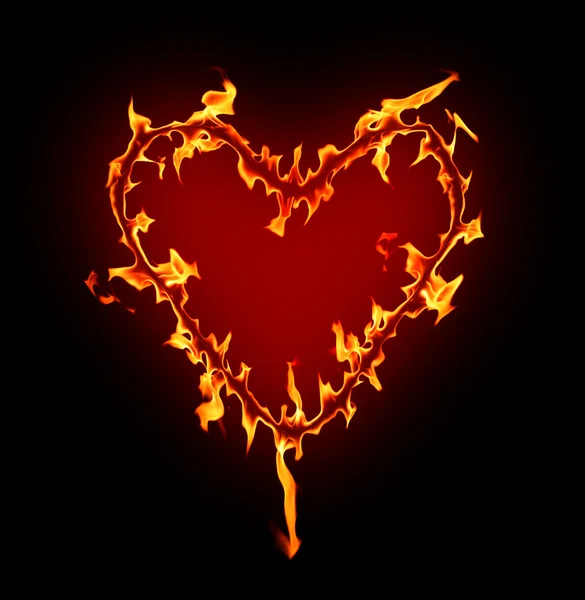 Corazón de fuego — Foto de Stock