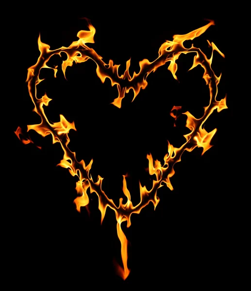 Coração de fogo — Fotografia de Stock