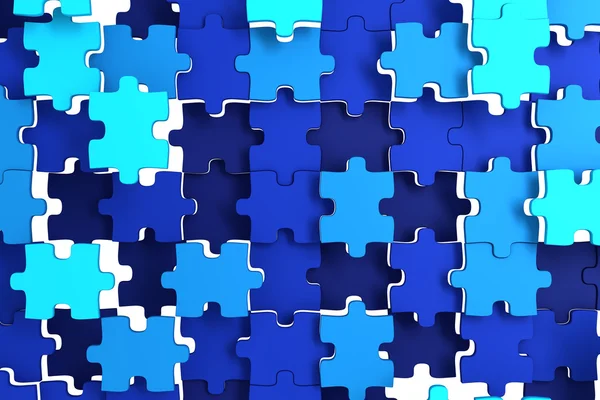 Blauwe puzzelstukjes — Stockfoto