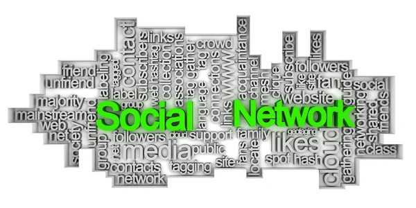 Szociális hálózat Címkefelhő — Stock Fotó