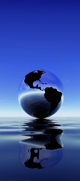 Reflexão da Terra sobre a água — Fotografia de Stock