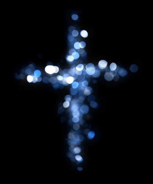 Croce fatta di luci — Foto Stock