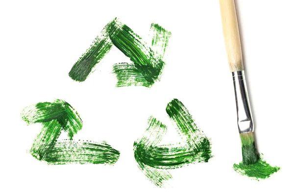 Painted recycle symbol — Stock Photo, Image
