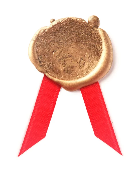 Gold wax seal — Stock Photo, Image