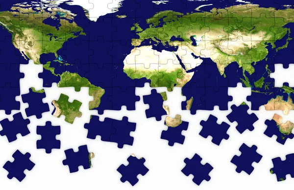 Země puzzle — Stock fotografie