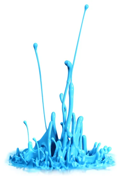 Blauwe verf splash — Stockfoto