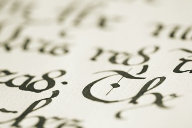 Closeup of calligraphy clipart