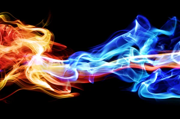 Red and blue smoke — Stock Photo, Image