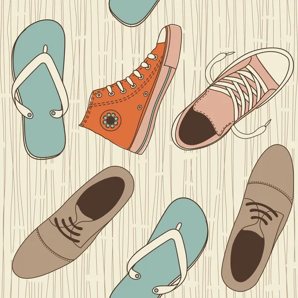 Chaussures fond sans couture — Image vectorielle