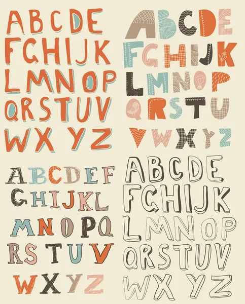 Funky latin alphabets — Stock Vector