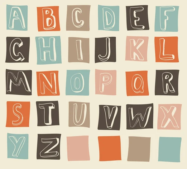 Alphabets latins funky — Image vectorielle
