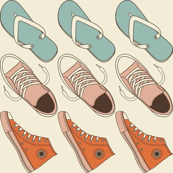 Dikişsiz arka plan ayakkabılar — Stok Vektör