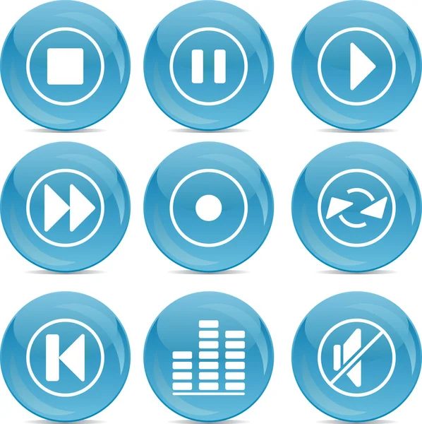Audio muziek pictogrammen — Stockvector
