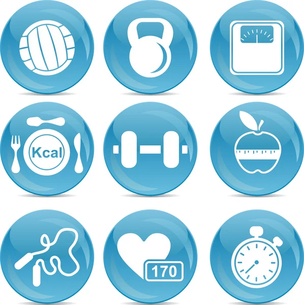 stock vector Blue ball icons sport