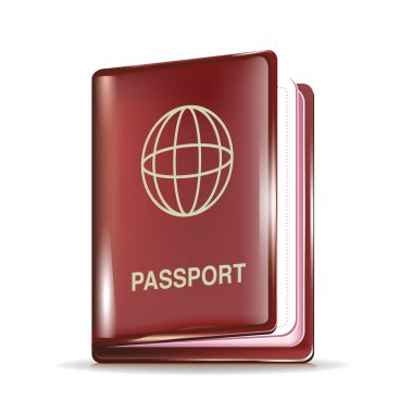 Open passport icon clipart