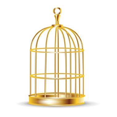 Golden bird cage clipart