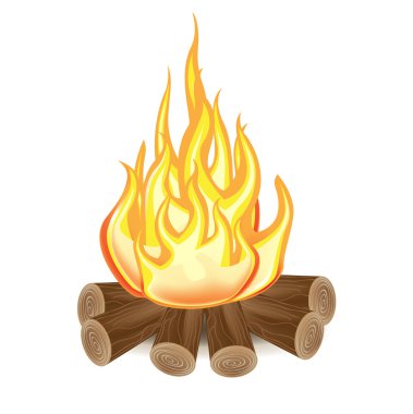 Single campfire isolated clipart