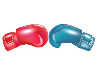 Two boxing gloves facing clipart