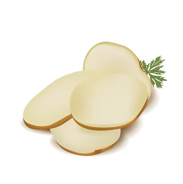 Potatis skivor och persilja — Stock vektor