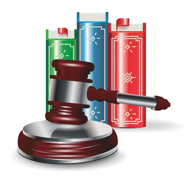 Judge gavel and book — Stock Vector