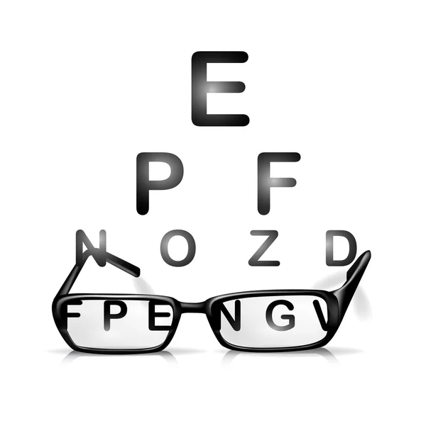 Teste de óculos e olhos — Vetor de Stock