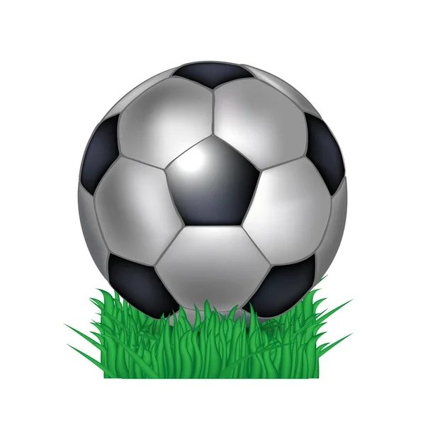 Soccer ball in grass — Stock Vector
