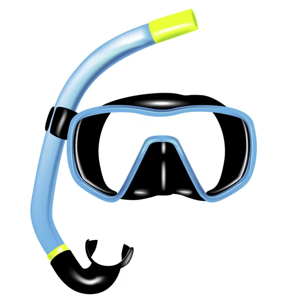 Snorkel en masker voor duiken — Stockvector