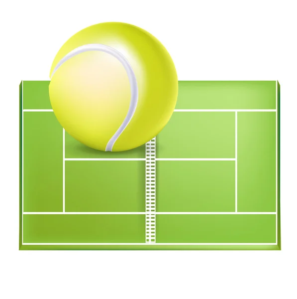 Тенісне поле і м'яч — стоковий вектор