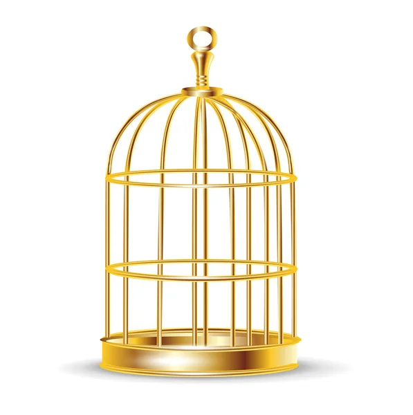黄金の鳥のケージ — 图库矢量图片