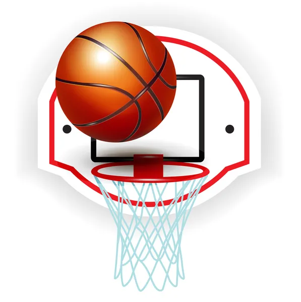 Basketbal ring en bal — Stockvector