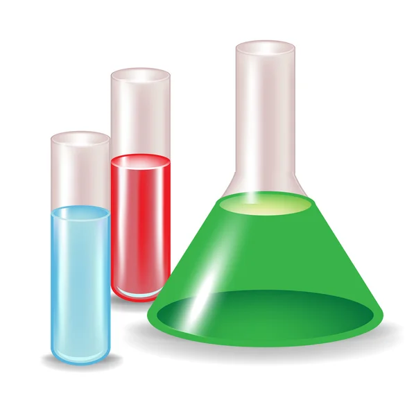 Substâncias químicas em recipientes de vidro —  Vetores de Stock