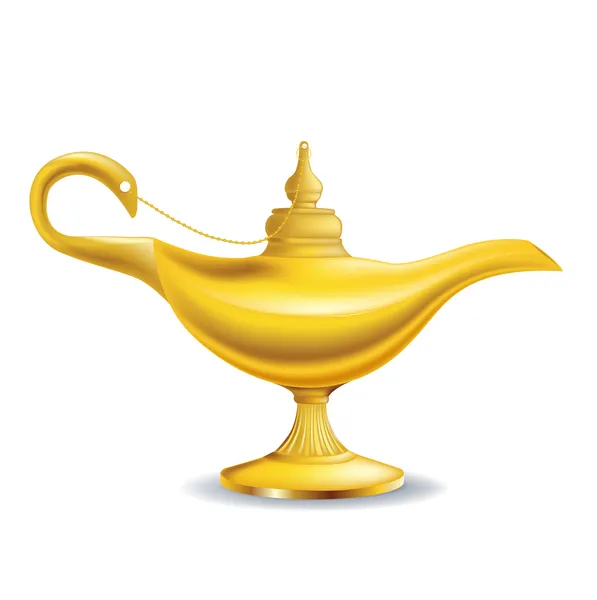 Lámpara mágica oro — Vector de stock