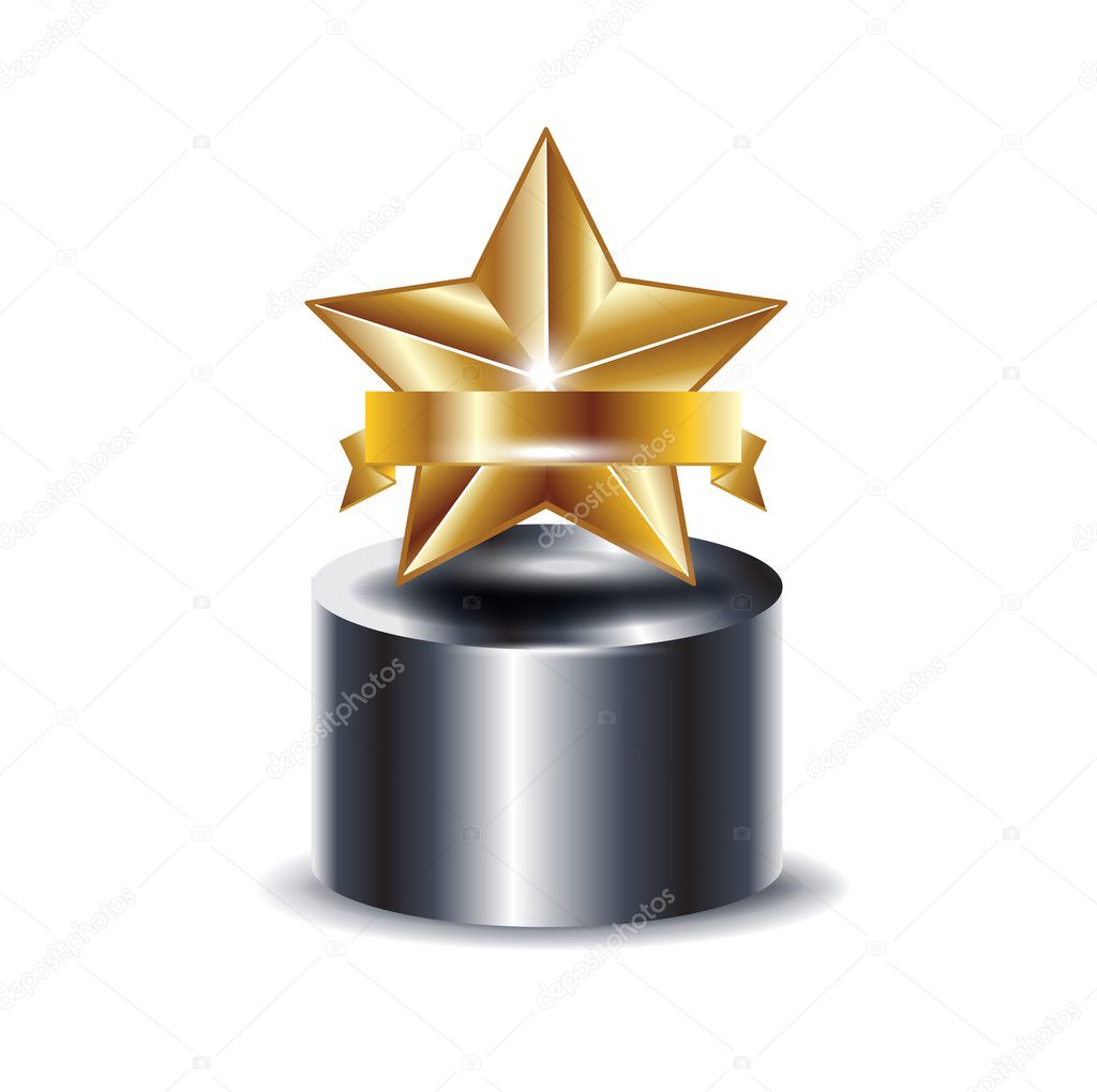 Trophy with golden star