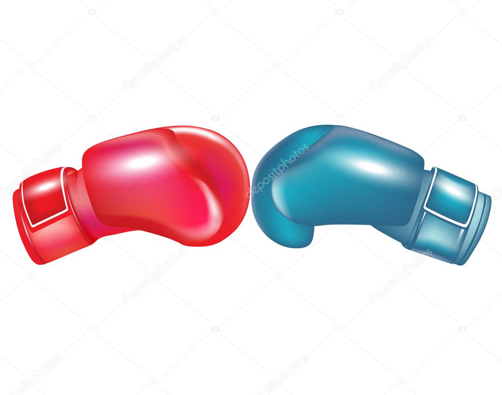 Two boxing gloves facing
