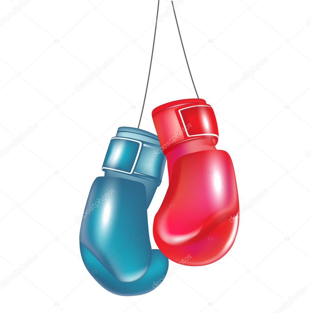 Two boxing gloves hanging