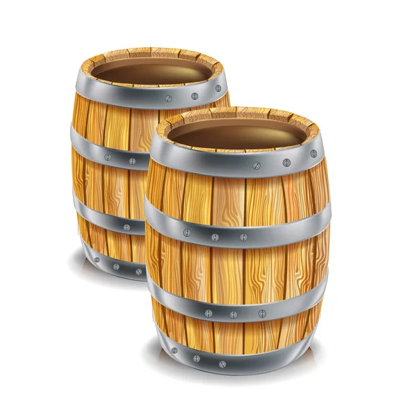 Twee houten vaten — Stockfoto