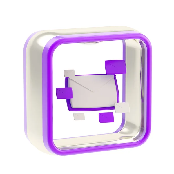 E-mail letter icon application emblem — Stock Photo, Image