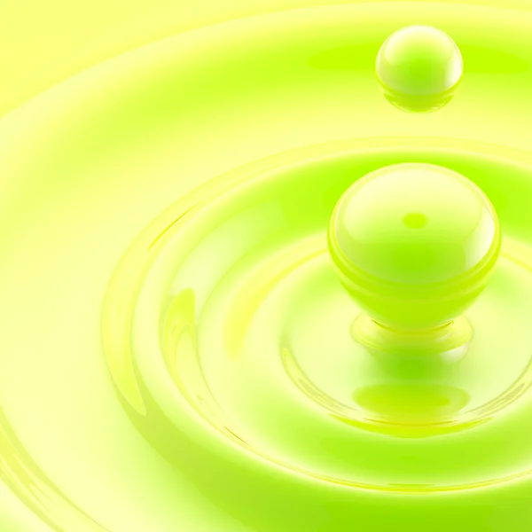 Grön flytande droppe abstrakt bakgrund — Stockfoto
