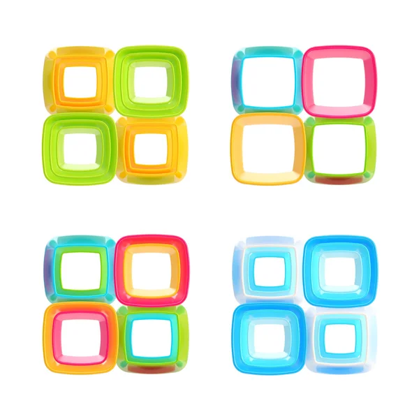 Abstract square frames isolated set — Stock Photo, Image