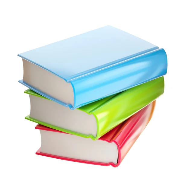 Stapel glanzende kleurrijke boeken — Stockfoto