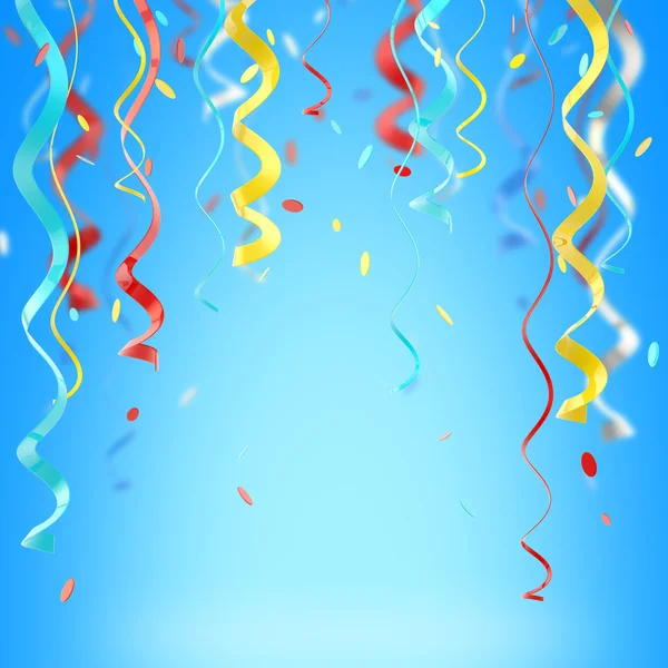 Ribbons and confetti colorful background — Stock Photo, Image