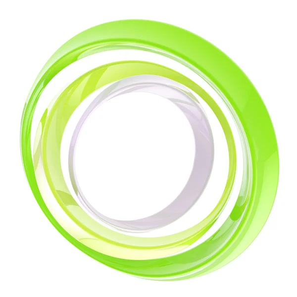 Окружность из зеленых колец изолирована — стоковое фото