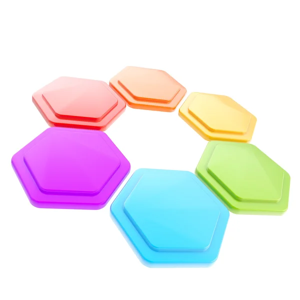 Abstract figure of six hexagon plates — Stock Photo, Image
