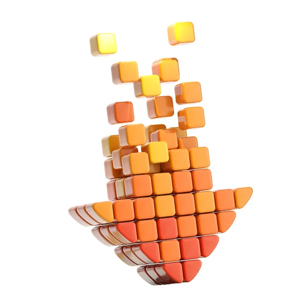 Arrow icon made of cubes isolated — Stock Photo, Image
