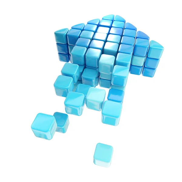 Pijlpictogram gemaakt van kubussen geïsoleerd — Stockfoto
