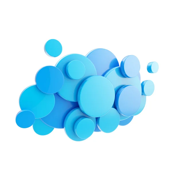 Tecnología de computación en nube icono azul — Foto de Stock