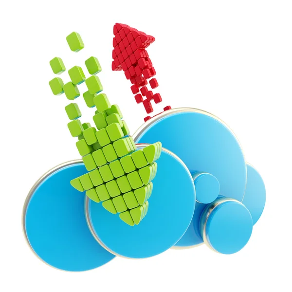 Cloud computing technologie blauwe pictogramGolf hole met een vlag — Stockfoto