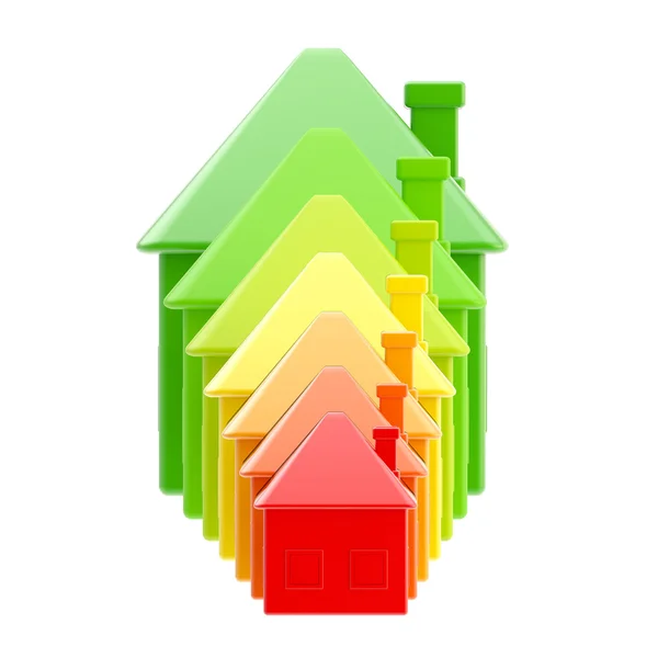 La eficiencia energética como gráfico de barras de la casa —  Fotos de Stock