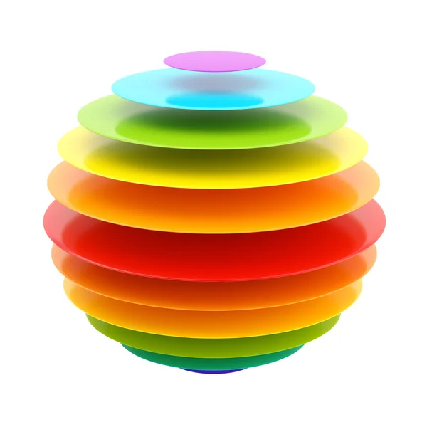 Abstract layer rainbow colored sphere — Stock Photo, Image
