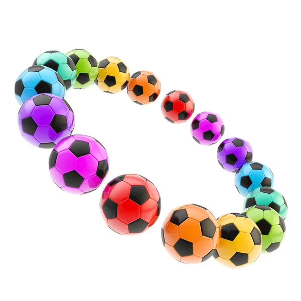 Круговая рама футбольных мячей — стоковое фото